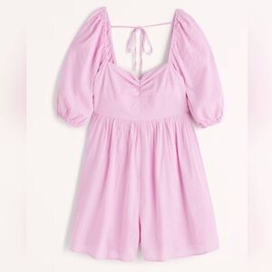 Abercrombie & Fitch pink babydoll open tie back romper